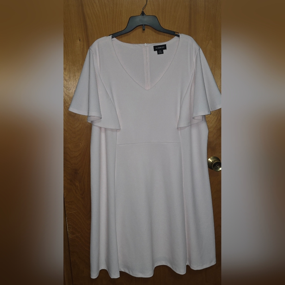 Elegant Light Pink Dress with Flutter Sleeves